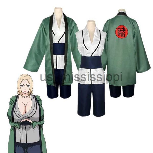 Cosplay perukları anime tsunade kimono cosplay kostüm kızlar kadın peruk cadılar bayramı partisi karnaval karikatür üniforma takımları x0901