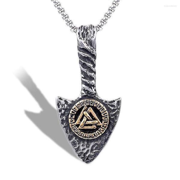 Colares de pingente retro viking rune arrowhead homens liga colar criativo lança metal pingentes jóias moda casal acessórios