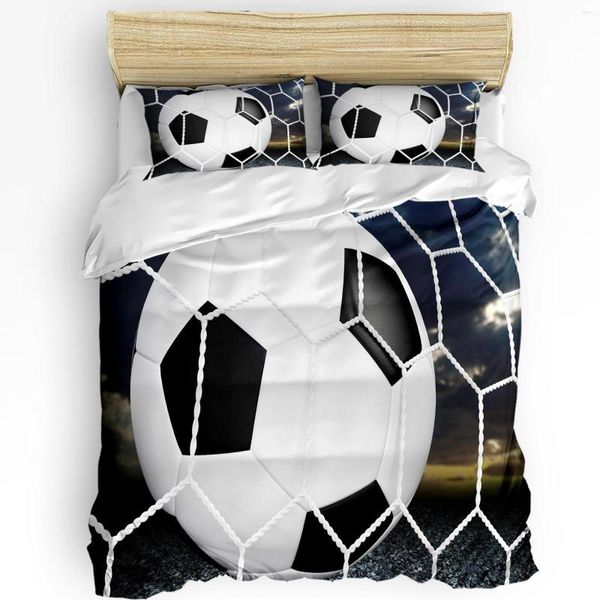 Yatak takımları futbol futbol oyunu baskılı konfor yorgan kapağı yastık kılıfı ev tekstil yorgan çocuk teen kız lüks 3pcs set