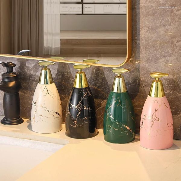 Set di accessori per il bagno Sottopacchetto creativo in ceramica Bottiglia per lozione Cono in marmo Premendo Shampoo vuoto Gel doccia Accessori per il bagno