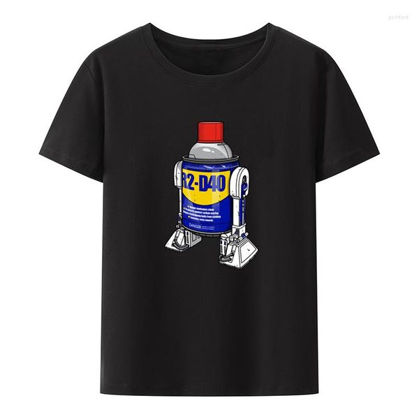 Herren T-Shirts Spray Robot Funny Print T-Shirt O-Ausschnitt Neuheit Camiseta Hombre Muster Hipster Freizeit Bequeme Camisetas Atmungsaktive Tops