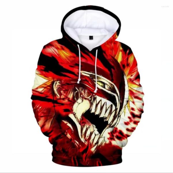 Erkek Hoodies Bleach 3d Erkekler Kadın Sweatshirts Hip Hop Uzun Kollu Sıradan Kapüşonlu Kazak Harajuku Street Giysileri