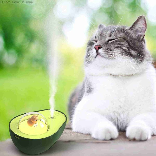 Luftbefeuchter Tragbare 240 ml Luftbefeuchter USB Wireless Avocado Luftbefeuchter Nette Katze Led Nachtlicht für Schlafzimmer Kinder Mini Schreibtisch Luftbefeuchter geschenke Q230901