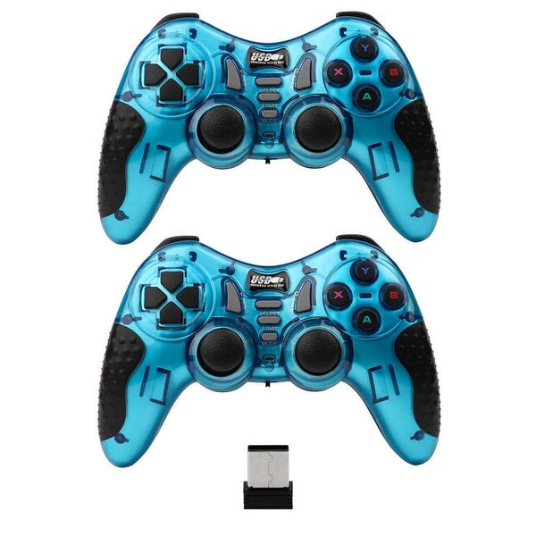 Gamecontroller Joysticks 2 Stück 600D Wireless Doppelspielgriff 2,4 G USB-Empfänger 2-Spieler-Gamepad für Android TV TV Box Game Box Game Stick PC usw. HKD230831