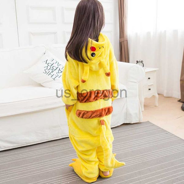 Home Roupas Meninas Flanela Animal Pijama Conjuntos Crianças Inverno Com Capuz Anime Panda Stitch Tiger Cartoon Pijamas Crianças Pijamas Onesies X0902