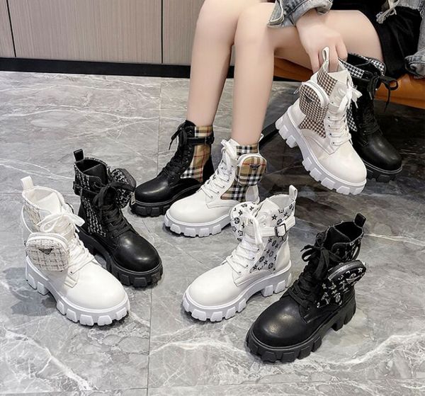 Kadın platformu yüksek üst moda botları yan fermuar dantel çok yönlü kadın botlar kadınlarda yeni botlar botas mujer kız ayakkabısı