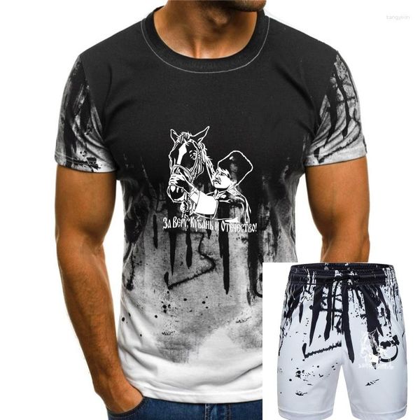 Männer Trainingsanzüge T-Shirt Kuban Kosaken T-Shirts Männer Kleidung Russland Russische Armee Militär T-shirt Top Verkauf Herren Rundhals Baumwolle T-shirts