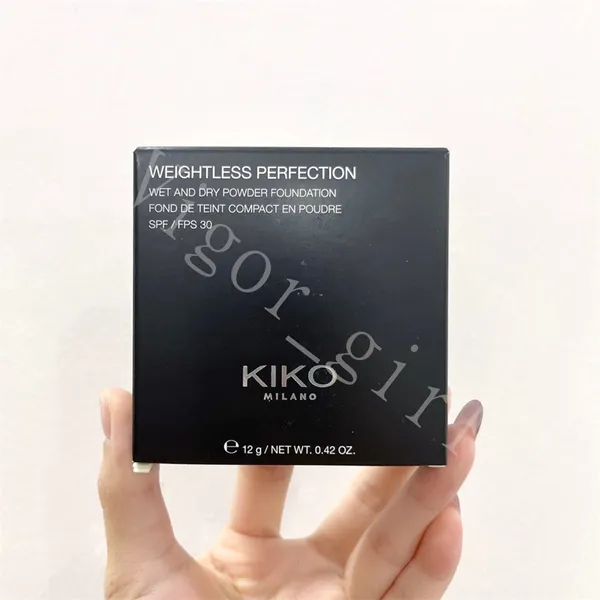 KIKO Milano Marca Cipria Doppia polvere per ragazza Perfezione senza peso 12g 3 colori con uno specchio Ragazza viso di alta qualità Cosmetici Trucco SPF30 Stock