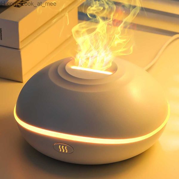 Umidificatori Umidificatore a fiamma 180ML Macchina per aromaterapia Umidificatori a nebbia ultra silenziosa con luce colorata a LED per soggiorno Camera da letto Auto Q230901