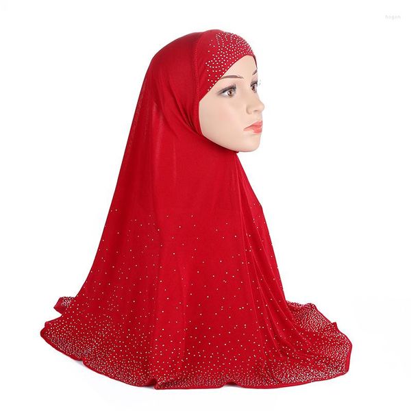 Abbigliamento etnico Taglia grande 70 70 cm Stile ITY Perline Hijab musulmano intero istantaneo lungo