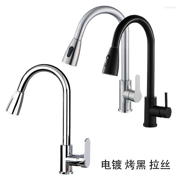 Banyo Lavabo muslukları 304 Paslanmaz Çelik Sebze Havzası Musluk Mutfak Çizilebilir Soğuk VE