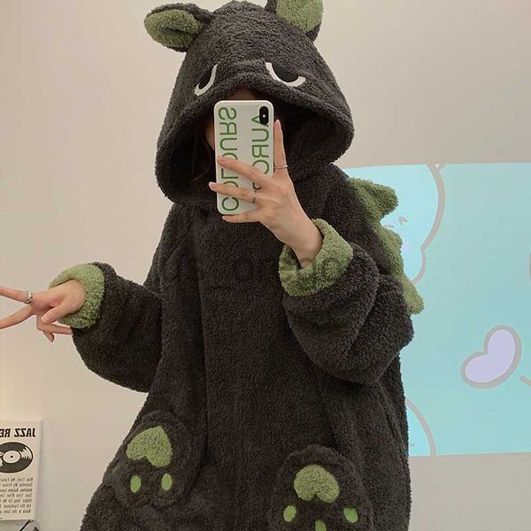 Ev Giyim Kış Kalıntı Kadın Pijama Onesie Tulumlar Anime Kigurumis Yetişkin Koreli Femme Pijamas Peluş Yumuşak Onesies Boş Zaman Giyim X0902