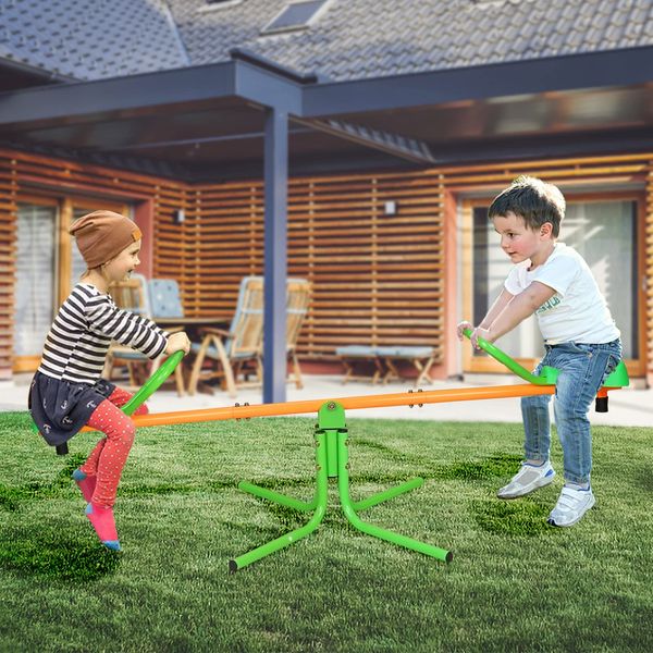 Rotação de 360 graus para crianças ao ar livre girando gangorra sentar e girar Teeter Totter Equipamento de playground ao ar livre Teeter giratório Totter para quintal