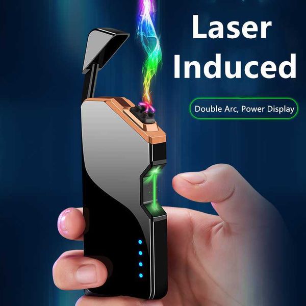 Lazer Olağandışı Plazmar Elektrikli USB Ligde Rüzgar Geçirmez Şarj Edilebilir Alevsiz Dayanımlar Sigara Aksesuarlar Erkekler İçin Gadgets Ix82