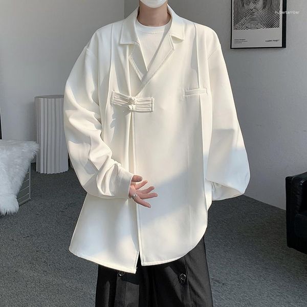 Coletes masculinos estilo chinês roupas estilo cubano camisa de manga longa proteção solar tang terno robe casaco