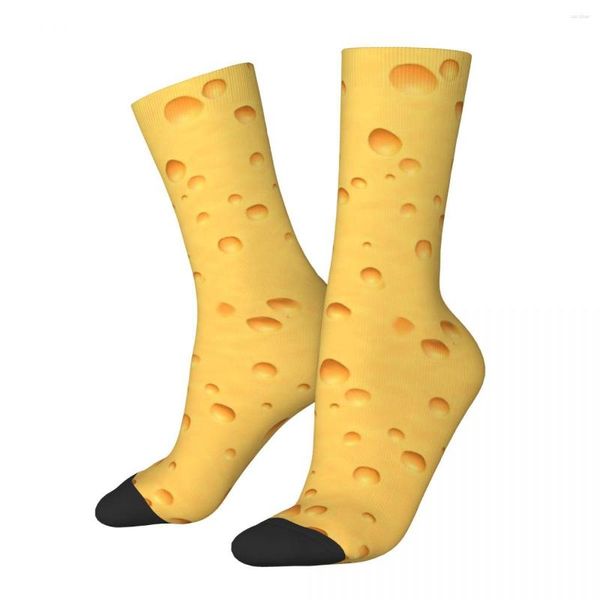 Herrensocken Hip Hop Vintage Swiss Cheese Crazy Unisex Food Lover Art Harajuku Muster Bedruckte Crew Socke Jungen Geschenk