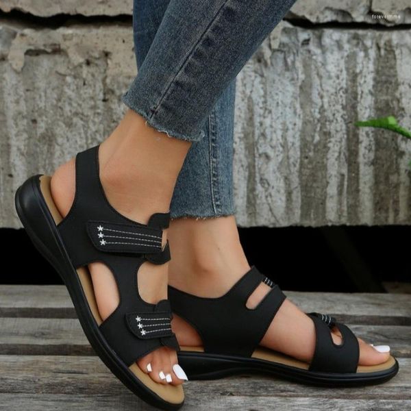 Sandali Plus Size 43 Scarpe da spiaggia per le donne 2023 Estate Roman Open Toe Wedge da donna Outdoor Flat Ladies Casual Sandali