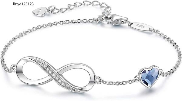 CDE Bracciale a catena con ciondolo simbolo a forma di cuore infinito da donna9 25 anni ArgentoargentoAcciaio inossidabileRegolabileA nniversarioGioielliCompleannoG iftf orDonne presagiWi fean