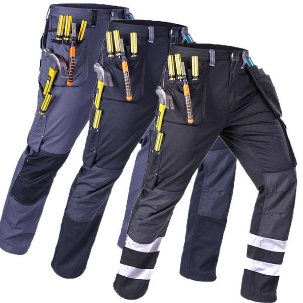 Kargo Pantolon Erkekler Günlük Çalışma Moda Pantalon Homme Street Giyim Pantolonları Hi Vis Dış Mekan İş Pantolon Boyutu M-4XL202U