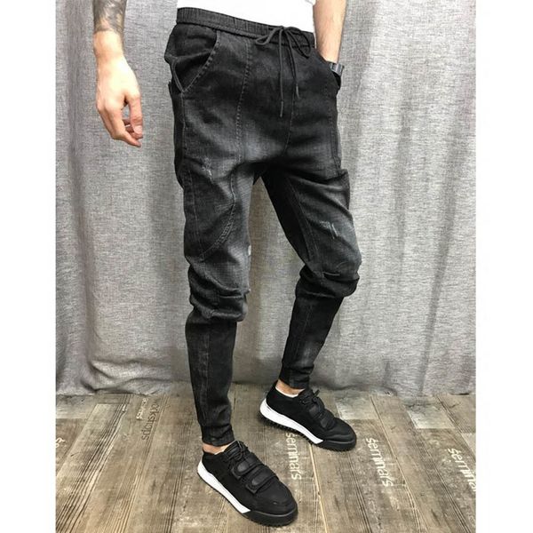 Mens Jeans Outono Estilo Coreano Preto Stretch Espiritual Sociedade Guy Calças Slim 230831