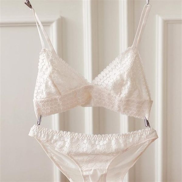 Französische ultradünne Spitzenunterwäsche, weiblich, französisch, sexy, ultradünn, europäische und amerikanische Dreiecksschale, weißer Bralette-BH246K