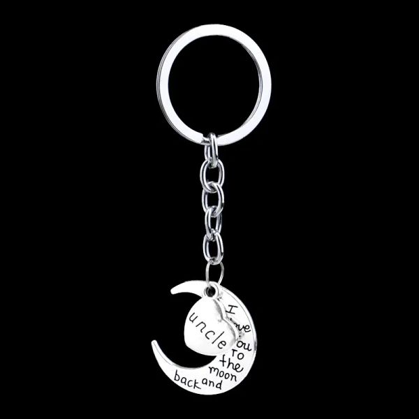 Moon Heart Cheamains Letters Keyrings Серебряный автомобиль ключевые кольца кольца держатель мода подвесной ювелирные украшения для мамы папа брат сестра дядя 23 LL