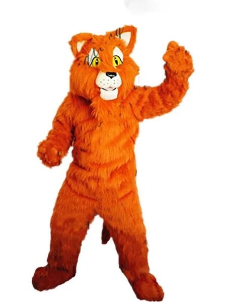 Fursuit Orange Langes Fell Husky Fuchs Hund Maskottchen Kostüm Kleidung Leistung Karneval Erwachsene Größe