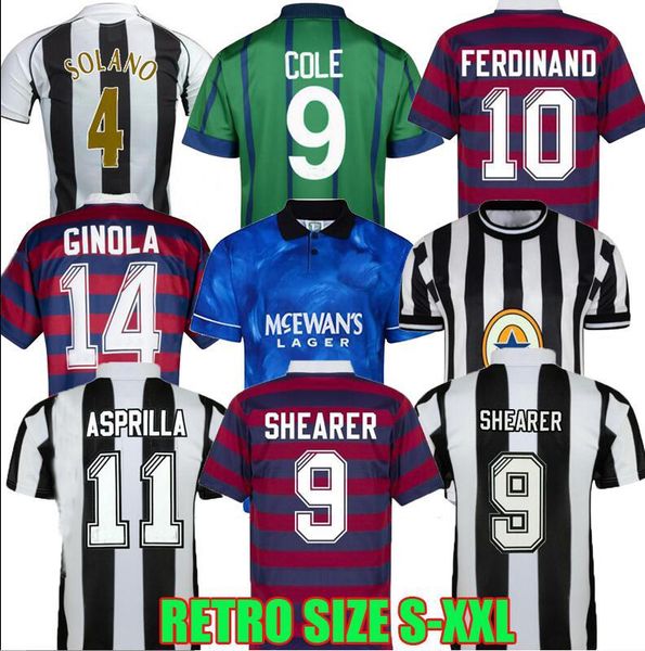 NewCastleS Maglie da calcio classiche retrò 1980 82 1993 94 95 96 97 98 99 2000 01 03 04 05 06 BATTY ALBERT RUSH PEARCE LEE ASPRILLA SPEED SHEARER HOME maglia da calcio da trasferta