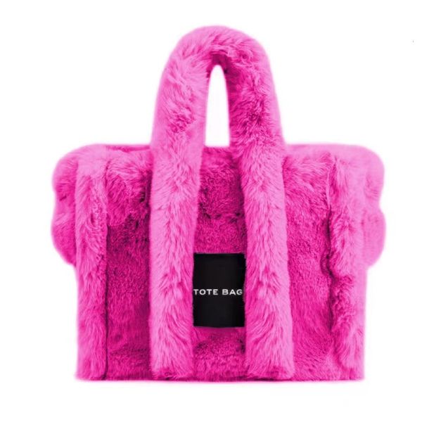 Akşam çantaları kış kadınlar sahte kürk oyuncak curl peluş tote çanta retro büyük kapasiteli el çantası basit omuz tasarımcısı siyah 230831