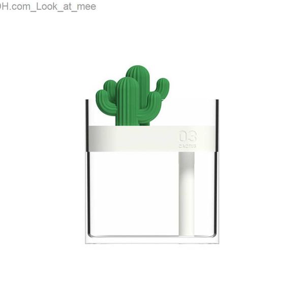 Umidificadores Transparente Cactus Umidificador Difusor 160ML Lâmpada colorida USB Negativo Ion Atomizador Pulverizador ultrassônico pode ser usado no escritório Q230901