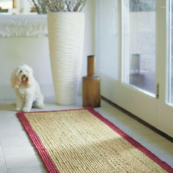 Tapetes tapete natural juta estilo trançado 2x2 pés corredor tapete de área de estar