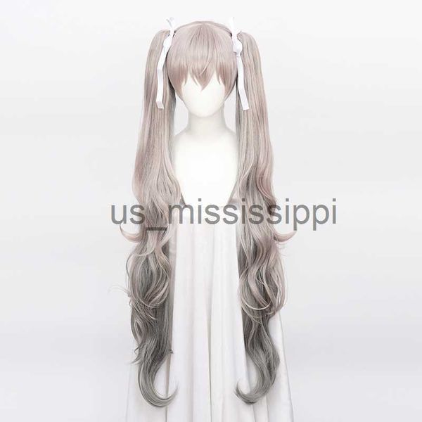 Cosplay Wigs Sega Project Sekai красочная сцена! Feat SPM фигура Miku Cosplay Wig 105 см двойной хвост теплостойкий, синтетические волосы x0901