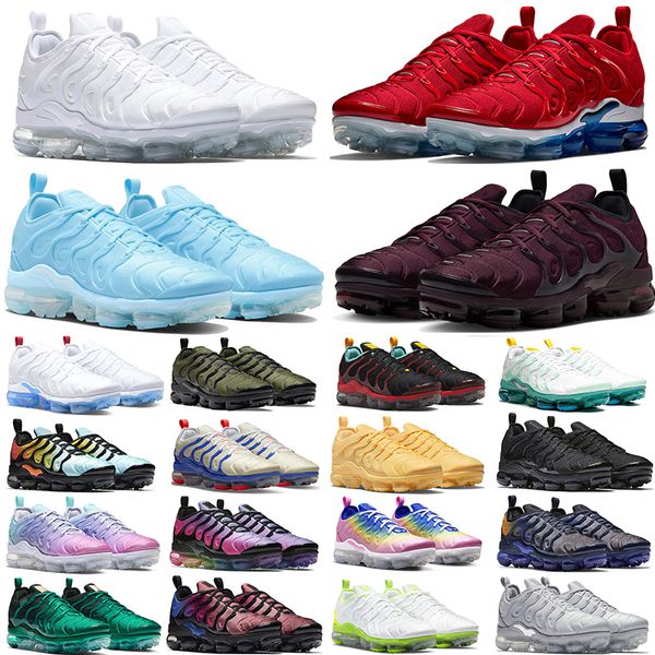 Vapor Running Shoes Max TN Plus Homens Mulheres Triplo Preto Branco Universidade Azul Cool Grey Atlanta Light Bone Mens Treinadores Outdoor Sneakers