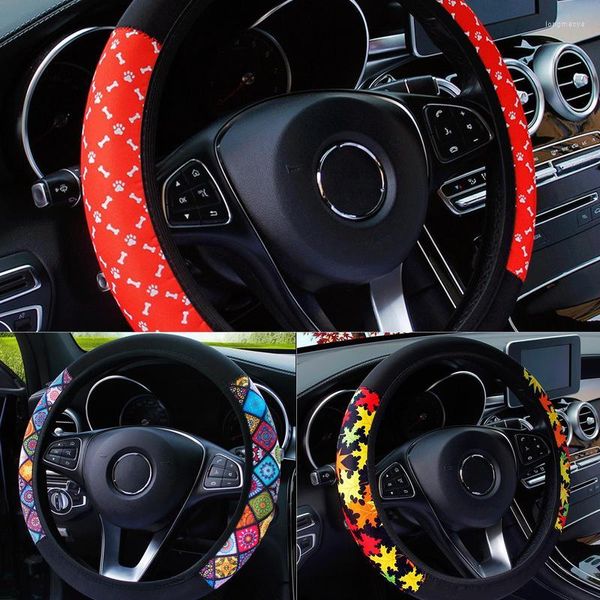 Capas de volante elásticas capa de carro antiderrapante estilo protetor acessório de decoração interior