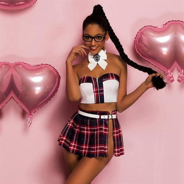 Bras Setler Erotik Schoolde Girls Kostümler Seksi Üniversite Öğrenci Fantezi Elbise Porno Kadın Seks Giyim Lisans Rolü Yetişkin 309a