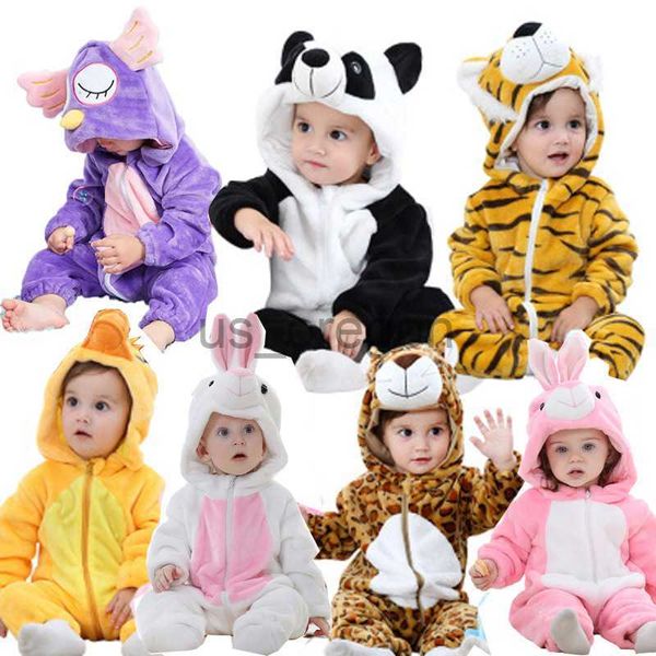 abbigliamento per la casa Kigurumi Anime Tutina Bambini Pigiama Unicorno 1 2 3 4 anni Anatra Coniglietto Gufo Animale Vestiti Cosplay Inverno Morbido Caldo Pigiama per bambini x0902