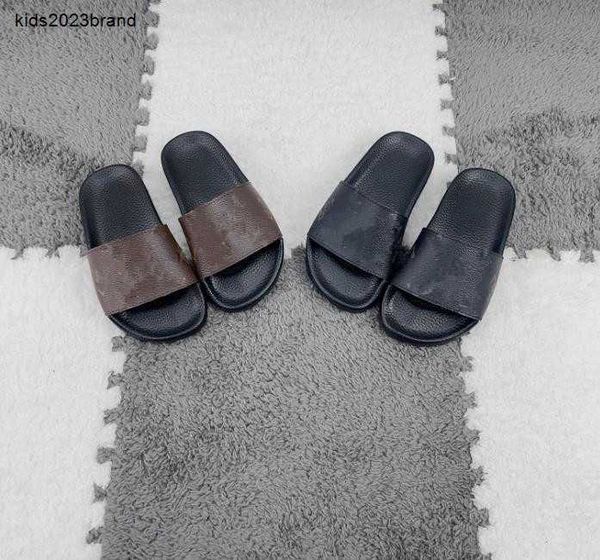 Crianças chinelos verão bebê praia slides carta logotipo impressão crianças sandálias meninos meninas sapatos casuais incluindo caixa de sapato marca