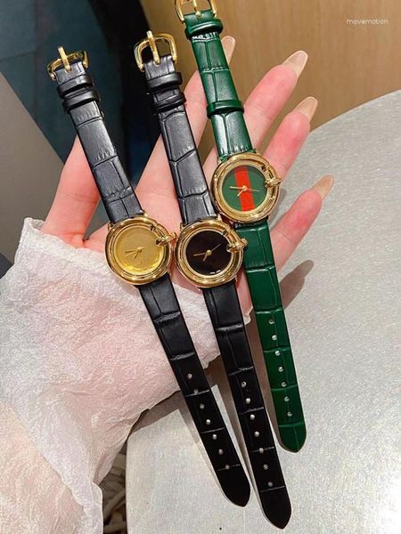 Armbanduhren 26mm Luxus Damenuhren Quarzwerk Lederarmband Kleiduhr Splash Clock Design Roségoldgehäuse Originalverschluss Montre De