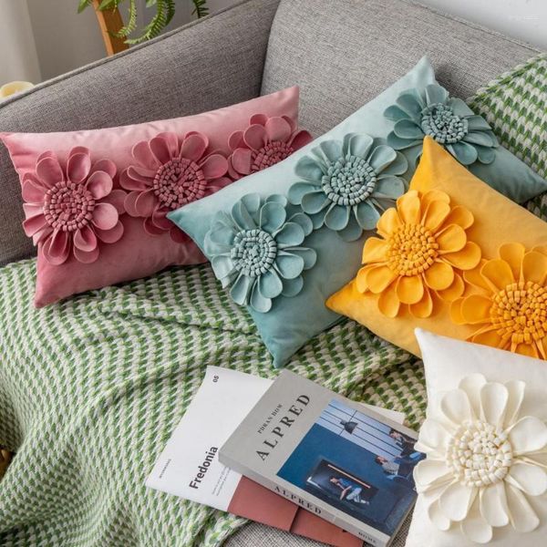 Caso de travesseiro capa de sofá almofada lavável toque confortável 3d decoração de girassol decoração de casa