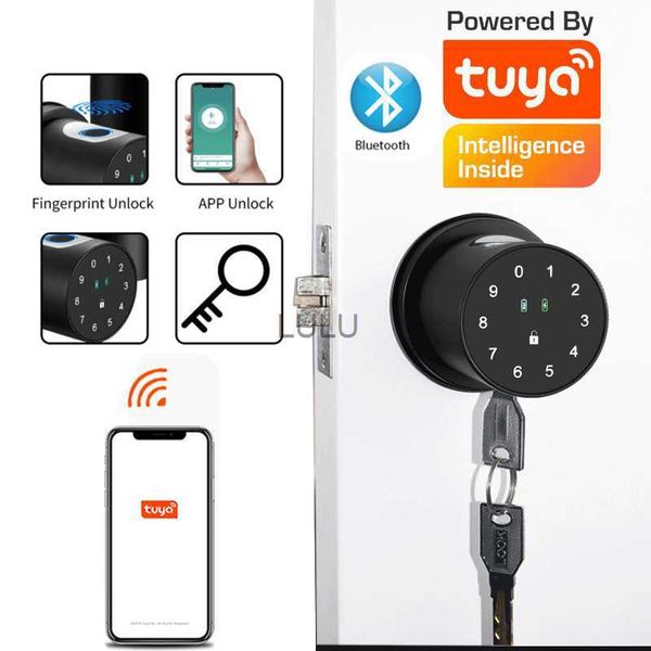 Fechaduras de porta Smart Knob Lock Fechadura de porta com impressão digital Bloqueio de maçaneta digital Tuya Smart Bluetooth Lock Smart Life APP Controle Bloqueio eletrônico HKD230902