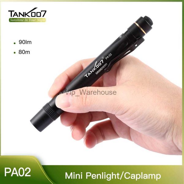 Torçlar Tank007 PA02 Portable Tıbbi Pen Işığı Ev EDC Mini El Feneri LED Fener Torch Pen Light Caplamp AAA Batarya Watervrop HKD230902
