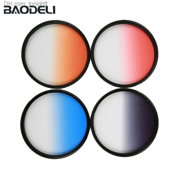 Filtros BAODELI Cinza Laranja Azul Vermelho Nd Gradiente Filtro Conceito 49 52 55 58 62 67 72 77 82 Mm para 77d Nikon A6000 Acessórios Q230905