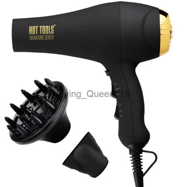 Secador de pelo eléctrico 1875W AC Motor Secador de pelo negro con difusor concentrador HKD230902