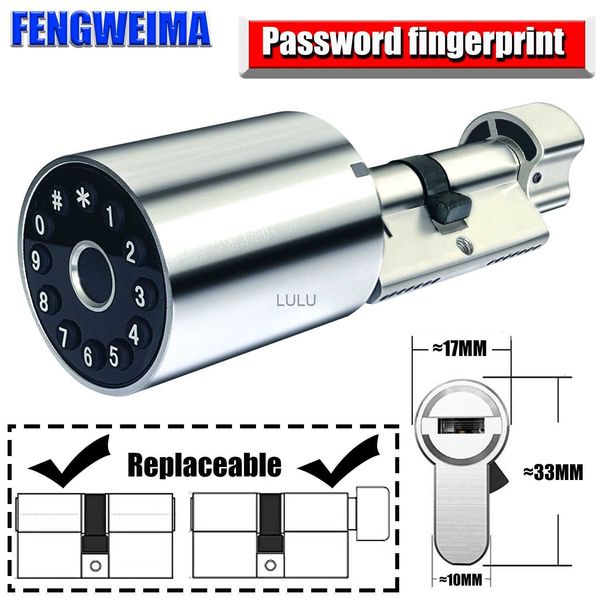 Serrature per porte Corpo serratura con profilo europeo Cilindro elettronico compatibile Tuya Unlock Installazione Senza chiave Tuya Fingerprint Smart Password lock HKD230902