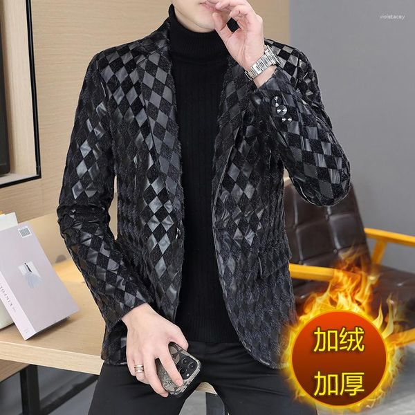 Abiti da uomo 2023Fashion Boutique Trend Inverno britannico addensato caldo gioventù coreano abito casual manica lunga alla moda