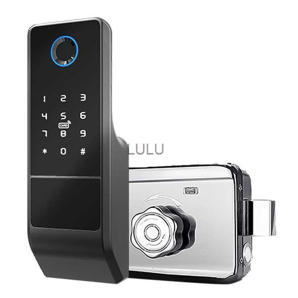 Türschlösser Bluetooth APP Smart Türschloss Digitales Passwort Fingerabdruck Elektronisches Felgenschloss für Eisentor-Tür im Freien HKD230902
