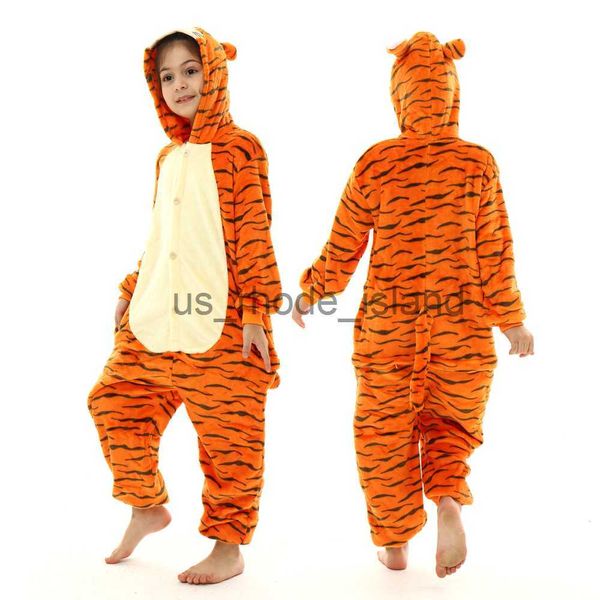 Pijama kaplan kostümleri çocuklar pijama pijama kigurumi dikiş pijama bebek onesie çocuklar hayvan kıyafetleri kış çocukları pijama tulum pijama x0901