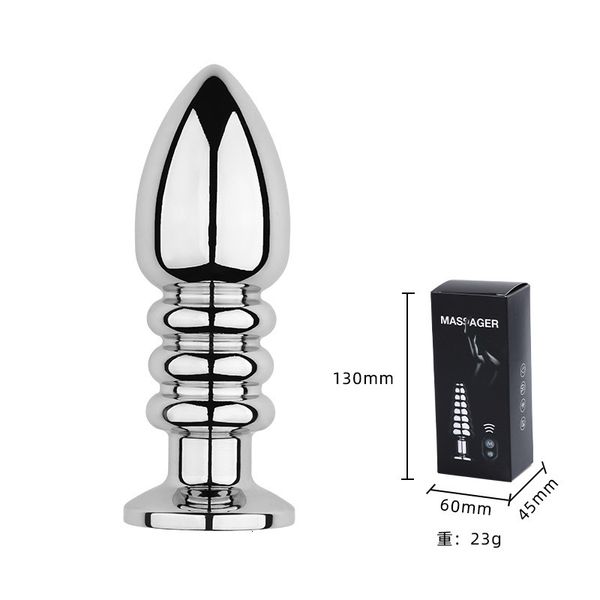 Anal Toys Wireless Remote Metal Vibrator Stainless Steel Butt Plug Prostate Massager Dildos Anus Dilator Sex T_voghion.com