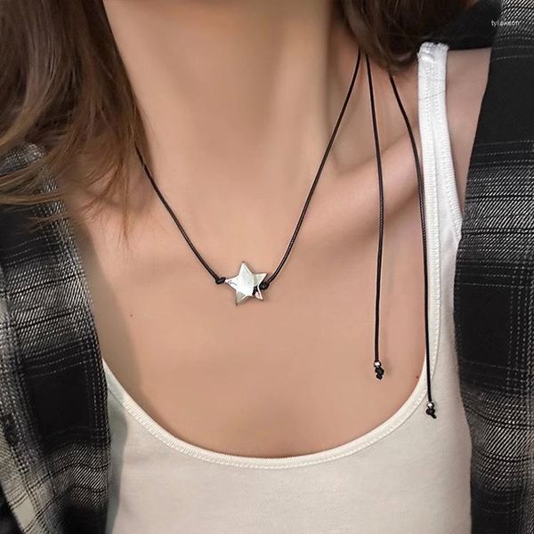 Halsketten mit Anhänger, Stern-Halskette, schlichter Stil, Seilkette für Damen, trendige Halsketten, klassischer koreanischer Modeschmuck