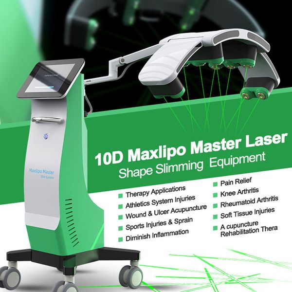 Venda Flash Máquina de emagrecimento com laser verde rotativo 10d, opção de remoção de gordura indolor, almofada maxlipo, máquina verde fria de emagrecimento com diodo 532nm